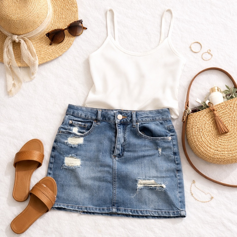 Garage Blue Denim Y2K style mini skirt